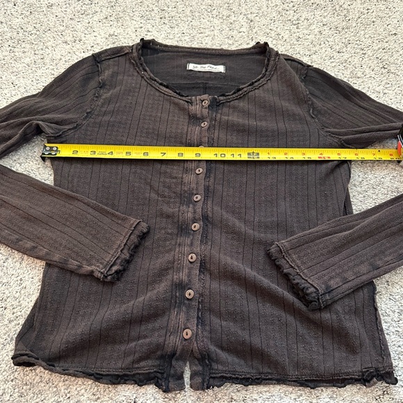 New We The Free Penny Pointelle Cardigan ~ Black - Picture 8 of 10